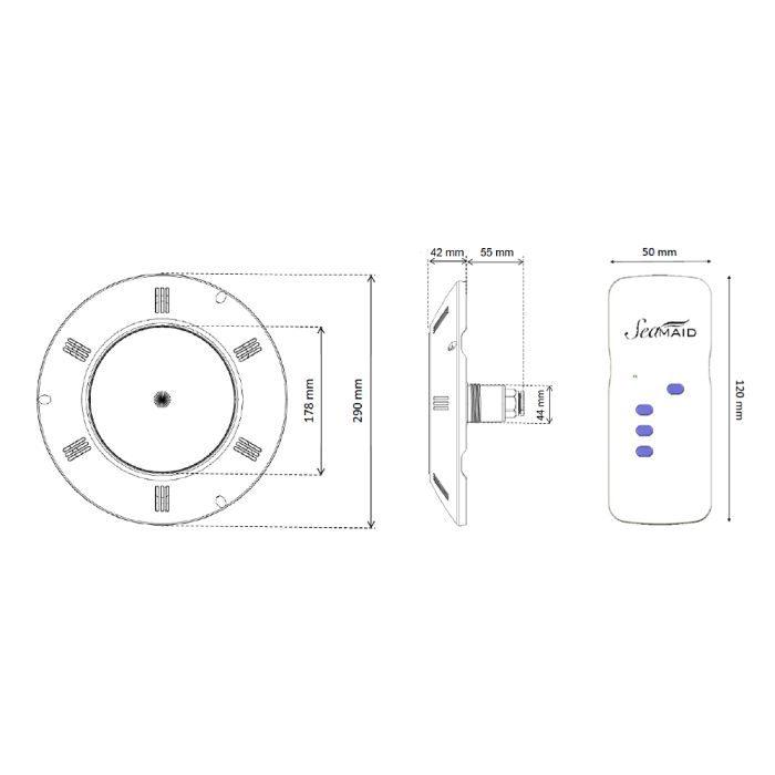 LED reflektor RGB, 16W, na navoj 1 1/2” za montažu u mlaznicu - Slika 2