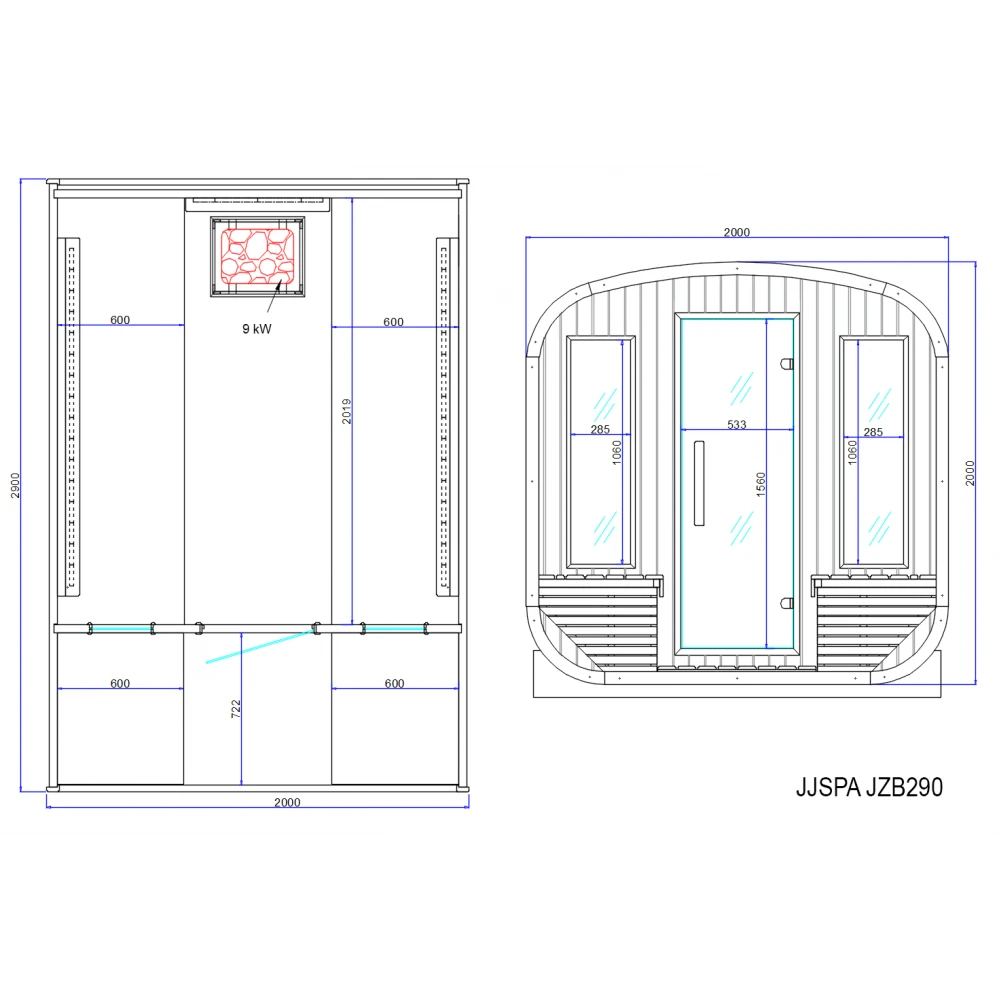 JJSPA JZB290 vanjska bio-solna sauna - Slika 3